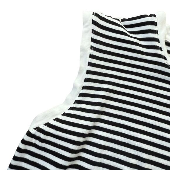 Kate Spade Saturday Muscle Tee Tank Striped Black White Cream Small - Picture 3 of 5